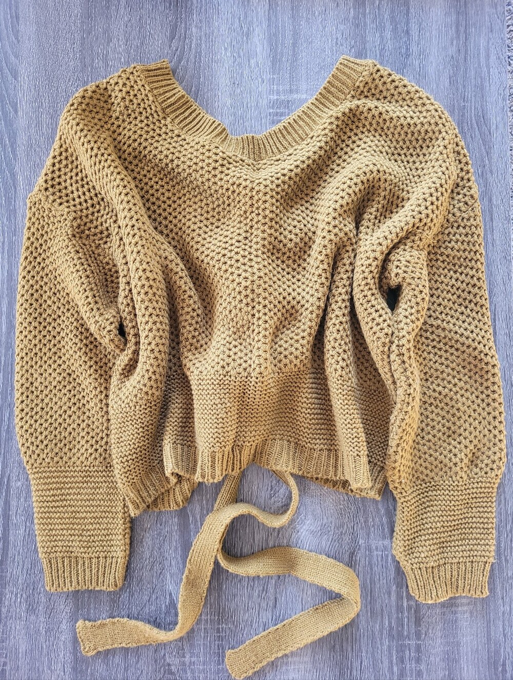 Express Woven Cropped Split Hem Sweater